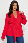 About Her Business Blazer - Red