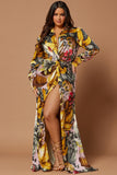 Teresa Floral Satin Maxi Dress - Multi Color