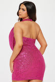 Isla Sequin Mini Dress - Pink