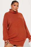 Karina Sweater Mini Dress - Marsala