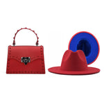 Fedora Hat With Matching Purse Sets