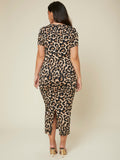 Unity Plus Leopard Print Split Back Dress
