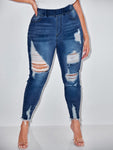 SXY Plus Washed Ripped Jeans