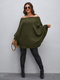Plus Off Shoulder Batwing Sleeve Sweater