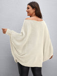 Plus Off Shoulder Batwing Sleeve Sweater