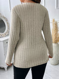 Plus Crossover Ribbed Knit Tee
