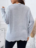 Essnce Plus Scallop Trim Drop Shoulder Sweater