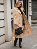 Frenchy Plus Double Breasted Belted Trench Coat