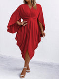 Plus Twist Front Cloak Sleeve Cocoon Dress