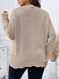 Essnce Plus Scallop Trim Drop Shoulder Sweater