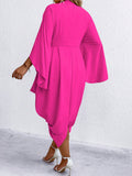 Plus Twist Front Cloak Sleeve Cocoon Dress