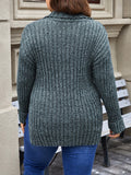 Frenchy Plus Quarter Zip Drop Shoulder Sweater