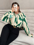 Privé Plus Size Belted Pleated Blouse