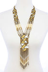 Trendy Ancient Pattern Beaded Long Necklace
