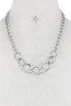 Rhinestone Oval Shape Linked Necklace