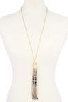 Snake Pattern Pu Leather Tassel Necklace