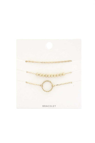 Twisted Circle Metal Bead Bracelet Set