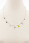 Ying Yang Happy Face Charm Station Necklace